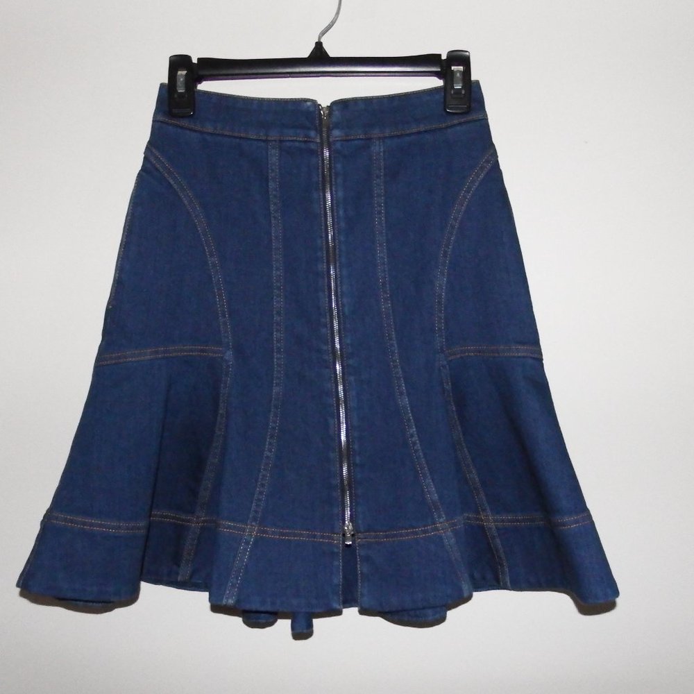 NWOT Stella McCartney Denim Mini Skirt Zip Front  38/S